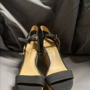 Black Wedge Sandals